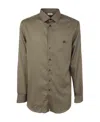 Etro Geometric-pattern Long-sleeve Shirt In Green
