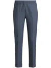 Etro Geometric-pattern Tailored Trousers In Blue