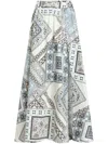 Etro Geometric Print Cotton Skirt In Multi