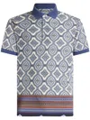 Etro Poloshirt Mit Geometrischem Print In Blau