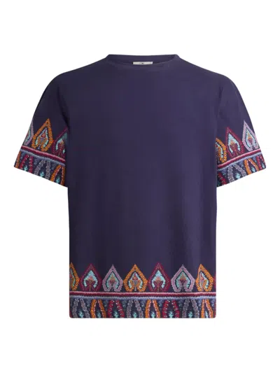 Etro Geometric-print T-shirt In Blue