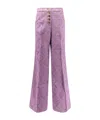 Etro High Waist Flare Fit Wide Leg Jeans In Purple