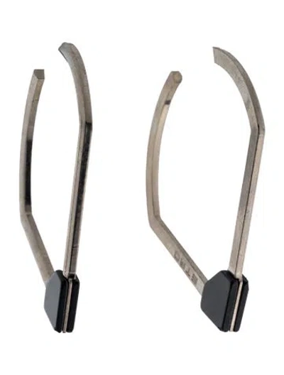 Pre-owned Etro Geometric Stone Hoop Earrings In Multi