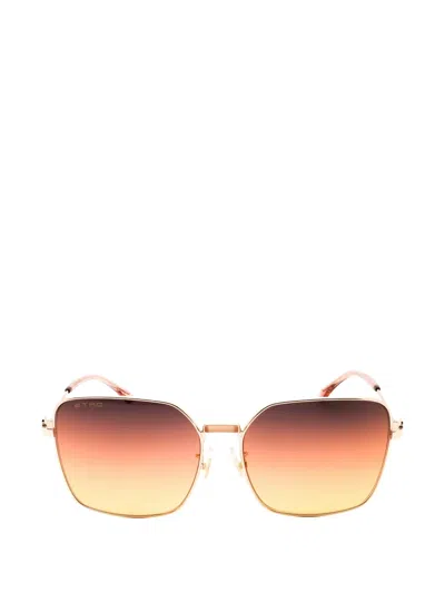 Etro Geometric-frame Sunglasses In Gold