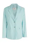 Etro Jacquard Cotton Blend Jacket With Paisley Pattern In 250