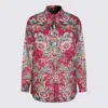 Etro Collared Neck Floral Pattern Long Sleeves In Pink