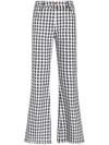 Etro Mid Rise Gingham Checked Trousers In Blue