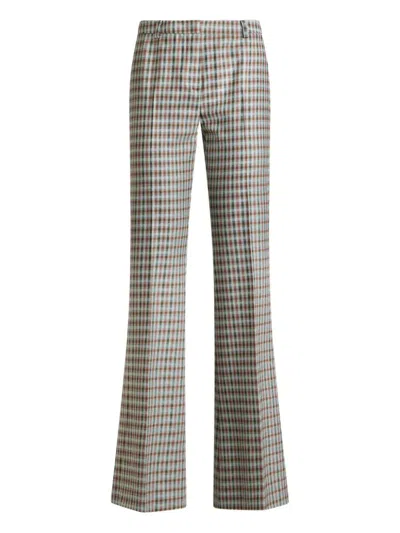 ETRO ETRO GINGHAM FLARE TROUSERS