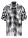 Etro Gingham-checked Short-sleeved Button-up Shirt In Navy