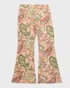 Etro Girl's Paisley-print Bootcut Trousers In Multi