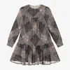 Etro Girls Blue Paisley Print Organza Dress In Blue