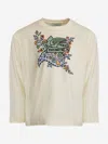 Etro Girls Long Sleeve Logo T-shirt In Ivory