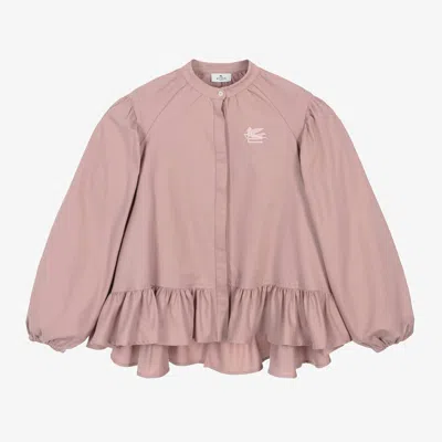 Etro Kids' Girls Pink Pegaso Logo Cotton Blouse