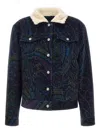 Etro Paisley-print Corduroy Jacket Giubbino In Blue