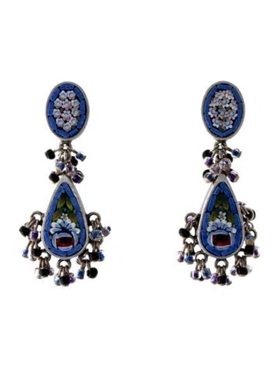 Pre-owned Etro Glass Bead & Enamel Drop Earrings
