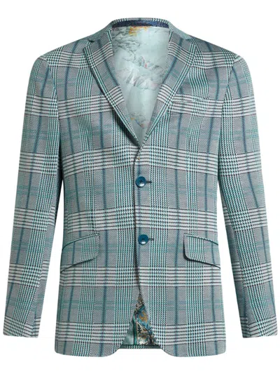 ETRO GLEN PLAID JERSEY BLAZER