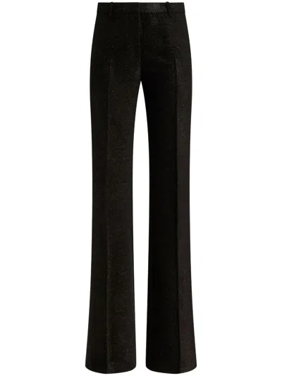 Etro Glittered Tailored Trousers In Black