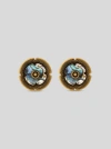 Etro Golden Earrings With Mother-of-pearl Flower In Gold
