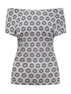 Etro Woman Top Light Blue Size 8 Viscose In Blue
