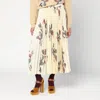 Etro Pleated Midi Skirt With Floral Print In Multi