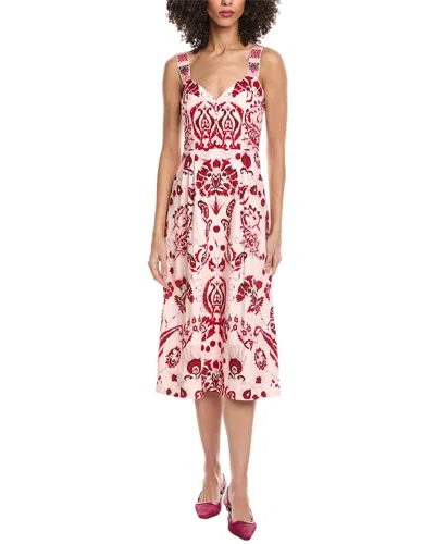 Etro Grace Print Midi Dress In Pink