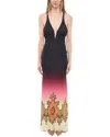 Etro Gradient Longline Dress With Paisley Printed In Black