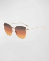 Etro Gradient Metal Cat-eye Sunglasses In Brown