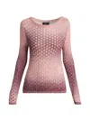 Etro Gradient Open-knit Sweater In Pink