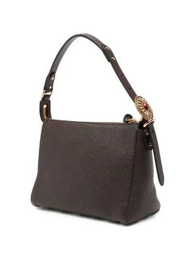 Etro Grainy Leather Shoulder Bag In Brown