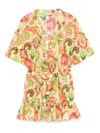 Etro Graphic-pint Dress In Orange