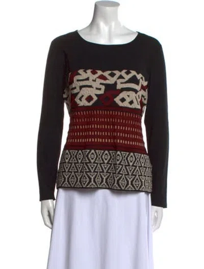 Pre-owned Etro Graphic Print Bateau Neckline Sweatshirt In Black