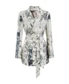 Etro Graphic-print Belted Silk Jacket In White