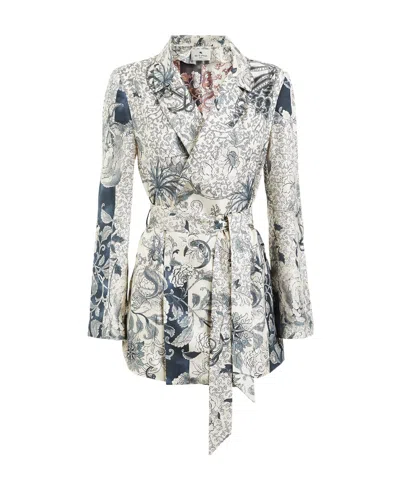 ETRO ETRO FLORAL PRINTED BELTED JACKET