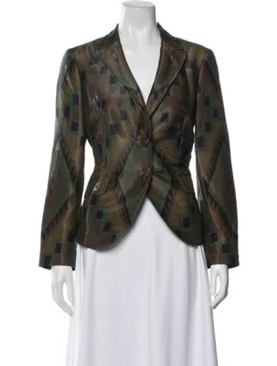 Pre-owned Etro Graphic Print Blazer In Green