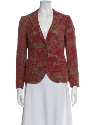 Pre-owned Etro Graphic Print Blazer In Red