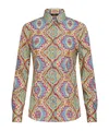 Etro Medallion-print Long-sleeved Cotton Collared Shirt In Multicolor