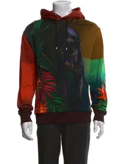 Pre-owned Etro Graphic Print Crew Neck Hoodie In Black