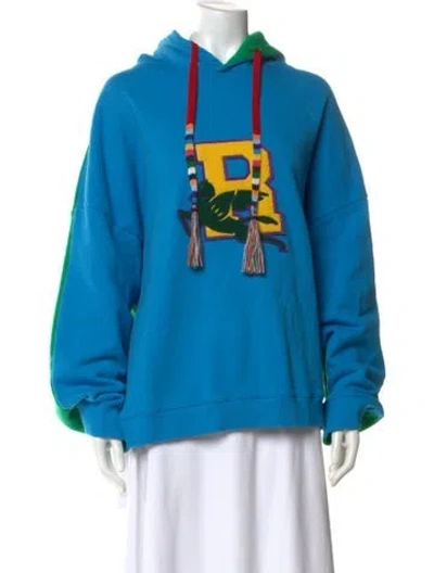 Pre-owned Etro Graphic Print Crew Neck Hoodie In Blue