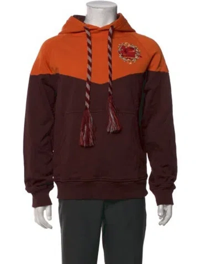 Pre-owned Etro Graphic Print Crew Neck Hoodie In Brown