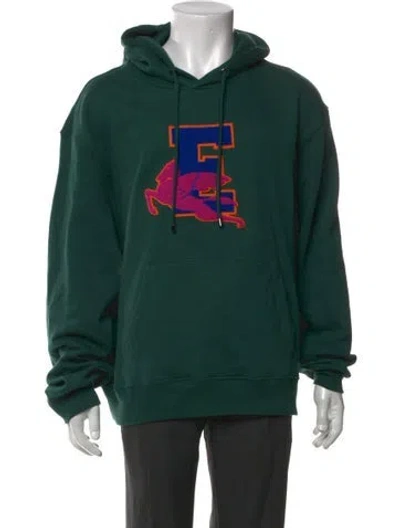 Pre-owned Etro Graphic Print Crew Neck Hoodie In Green