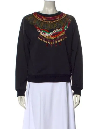 Pre-owned Etro Graphic Print Crew Neck Sweater In Black