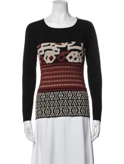 Pre-owned Etro Graphic Print Crew Neck Sweater In Black