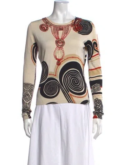Pre-owned Etro Graphic Print Crew Neck Sweater In Neutrals