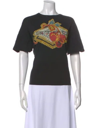 Pre-owned Etro Graphic Print Crew Neck T-shirt In Black