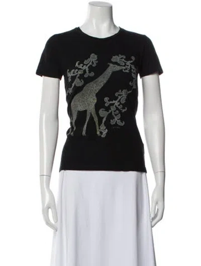 Pre-owned Etro Graphic Print Crew Neck T-shirt In Black