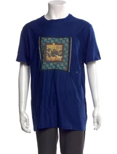 Pre-owned Etro Graphic Print Crew Neck T-shirt In Blue