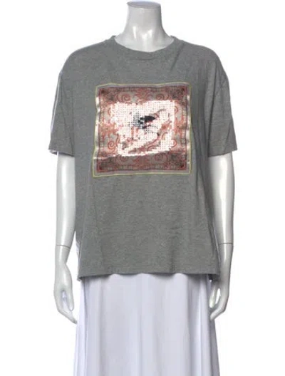 Pre-owned Etro Graphic Print Crew Neck T-shirt In Grey