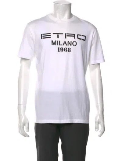 Pre-owned Etro Graphic Print Crew Neck T-shirt W/ Tags In White