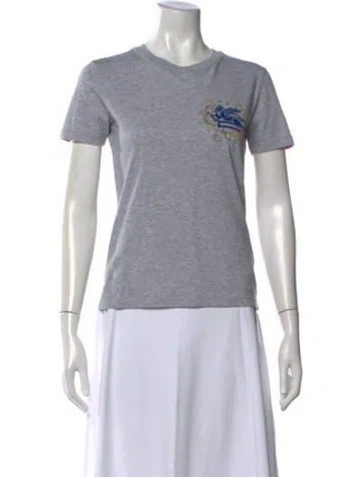 Pre-owned Etro Graphic Print Crew Neck T-shirt W/ Tags In White