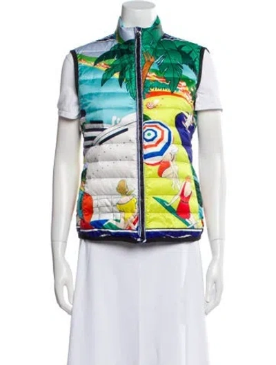 Pre-owned Etro Graphic Print Down Jacket In Green